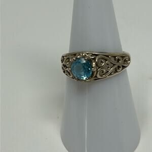 Vintage Kabana Women's Sterling Silver Blue Topaz Ring Size 7